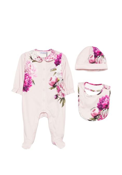Tutina con cappello e bavaglino DOLCE & GABBANA KIDS | L2JO5I G7Q0NHF6FZ